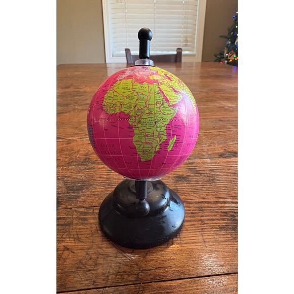 Pink Mini World Globe 6.5”tall - Picture 6 of 7